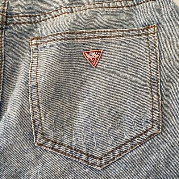 GUESS Distressed American Flag Jean Shorts - Picture 6 of 8
